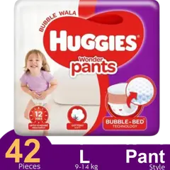 Huggies Wonder Pant System Baby Daiper (9-14 kg) (42 Pcs) - Rokomari